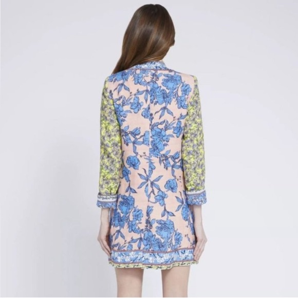 NWT Alice + Olivia Simpson Floral Embroidered Linen Long Blazer Jacket 8 - Picture 4 of 11